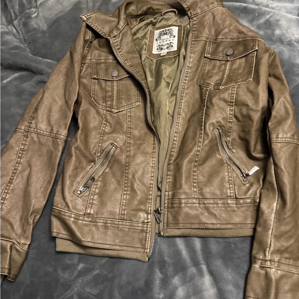 By Johnny Olive Faux Leather Jacket